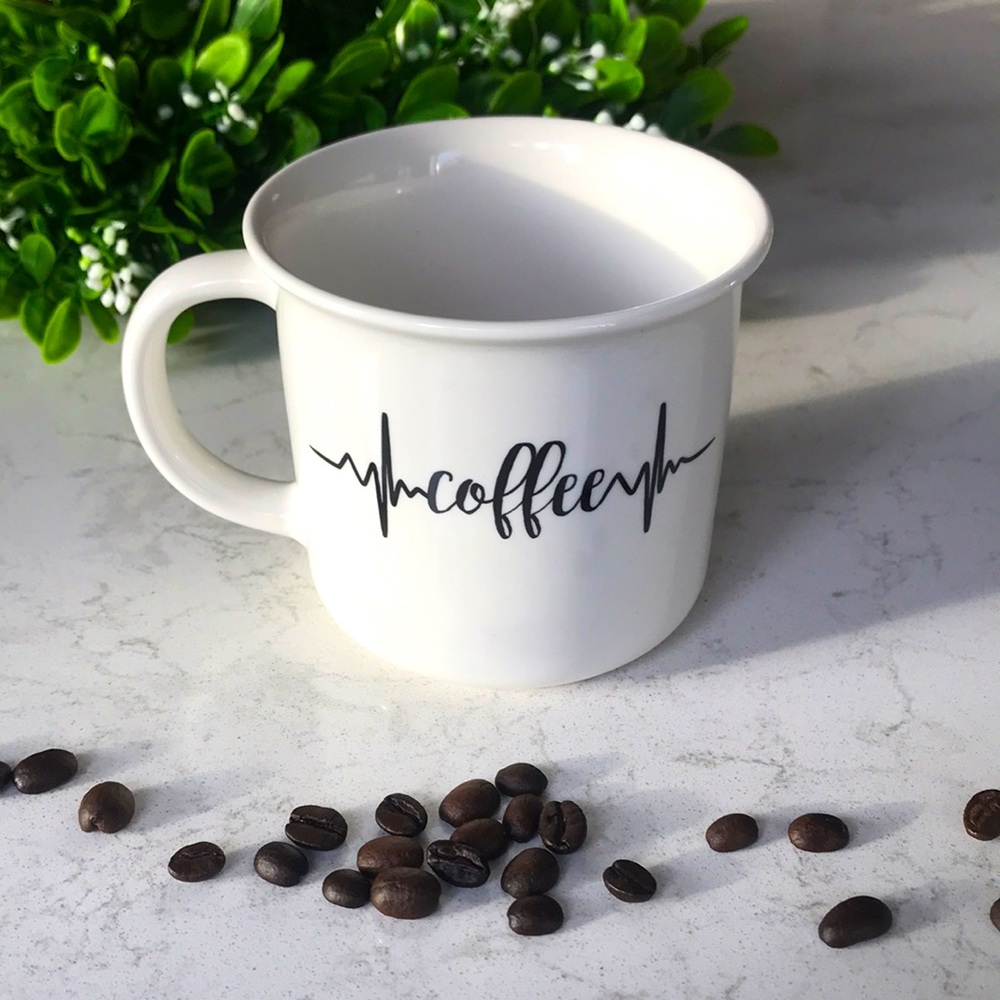 🎁4/$25 - HEARTBEAT coffee mug - NEW